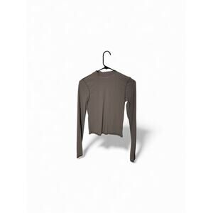 Vuori Women's AllTheFeels Long Sleeve Mock Neck Top Ecru, Fits A Small